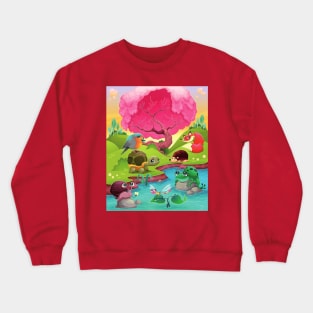 Animal Pond Scene Crewneck Sweatshirt